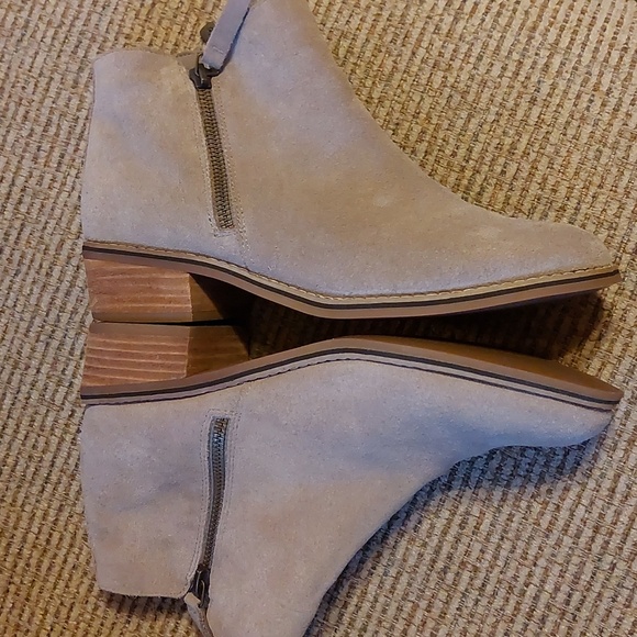 Blonde Suede Ankle Boots - Picture 5 of 9
